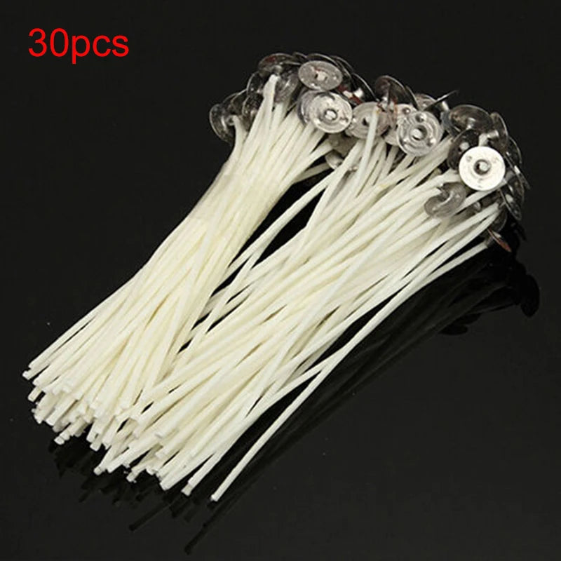 Pre-Tabbed Cotton Candle Wicks | Metal Sustainer Wicks for Candle Making | DIY Candle Supplies