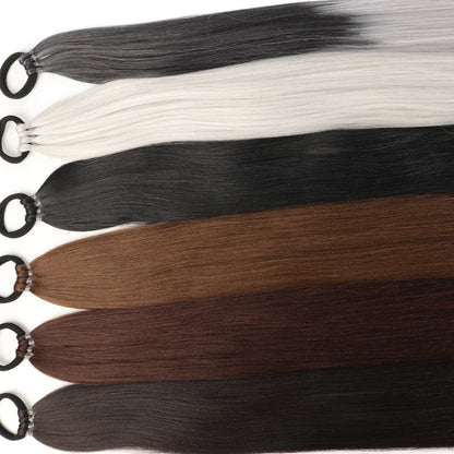 Verhoog je uitstraling met LUPU 28-inch Synthetische Paardenstaart Extensions - Veelkleurige Doe-Het-Zelf Vlechtstijlen voor Vrouwen en Meisjes in Zwart en Bruin