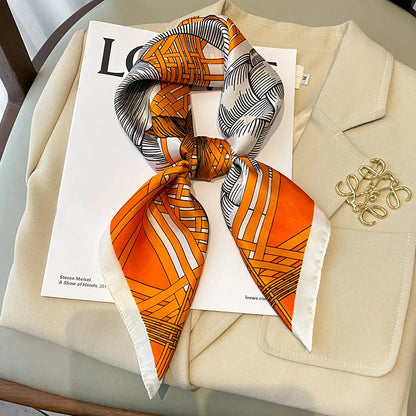 Chique 2023 Zijden Nek Sjaal met Elegante Paardenprint voor Vrouwen - Veelzijdige Vierkante Haarwraps, Foulards en Bandana Opties