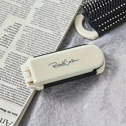 CALIYI Draagbare Mini Vouwbare Haarborstel met Spiegel - Perfect voor Reizen, Salon en Buitenstyling!