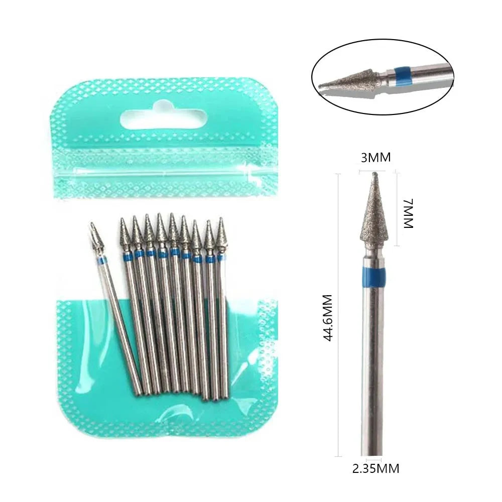 Ultimate 10-delige Diamanten Vijl Bit Set voor Perfecte Manicure & Pedicure met Elektrische Machine - Inclusief Borstel en Freesgereedschap