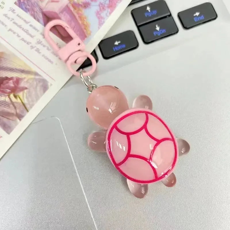 Schattige Glow-in-the-Dark Schildpad Sleutelhanger - Kleurvolle Schildpad Hanger voor Vrouwen en Meisjes, Perfect voor Rugzakken en DIY Accessoires! Ideaal Cadeau voor Studenten!