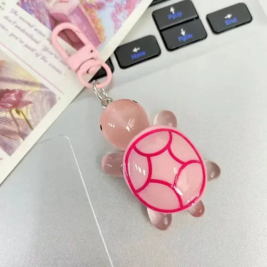 Schattige Glow-in-the-Dark Schildpad Sleutelhanger - Kleurvolle Schildpad Hanger voor Vrouwen en Meisjes, Perfect voor Rugzakken en DIY Accessoires! Ideaal Cadeau voor Studenten!