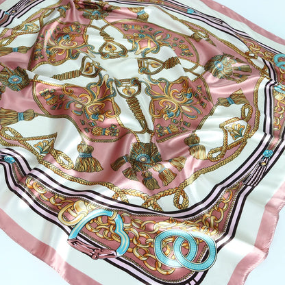 Elegante Zijden Headscarf voor Vrouwen - Luxe Satijnen Zomer Foulard & Stijlvolle 90cm Vierkante Haardoek Bandana