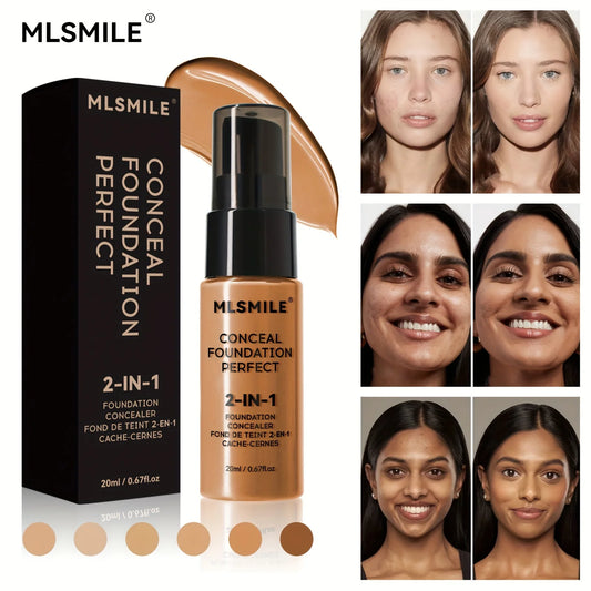 Ultimate 2-in-1 Olie Controle Foundation en Concealer - Langdurig, Waterdicht, Hydraterend en Verhelderend Volledige Dekking Oplossing!