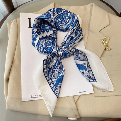 Chique 2023 Zijden Nek Sjaal met Elegante Paardenprint voor Vrouwen - Veelzijdige Vierkante Haarwraps, Foulards en Bandana Opties