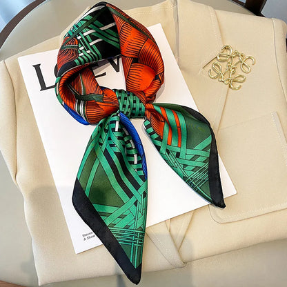 Chique 2023 Zijden Nek Sjaal met Elegante Paardenprint voor Vrouwen - Veelzijdige Vierkante Haarwraps, Foulards en Bandana Opties