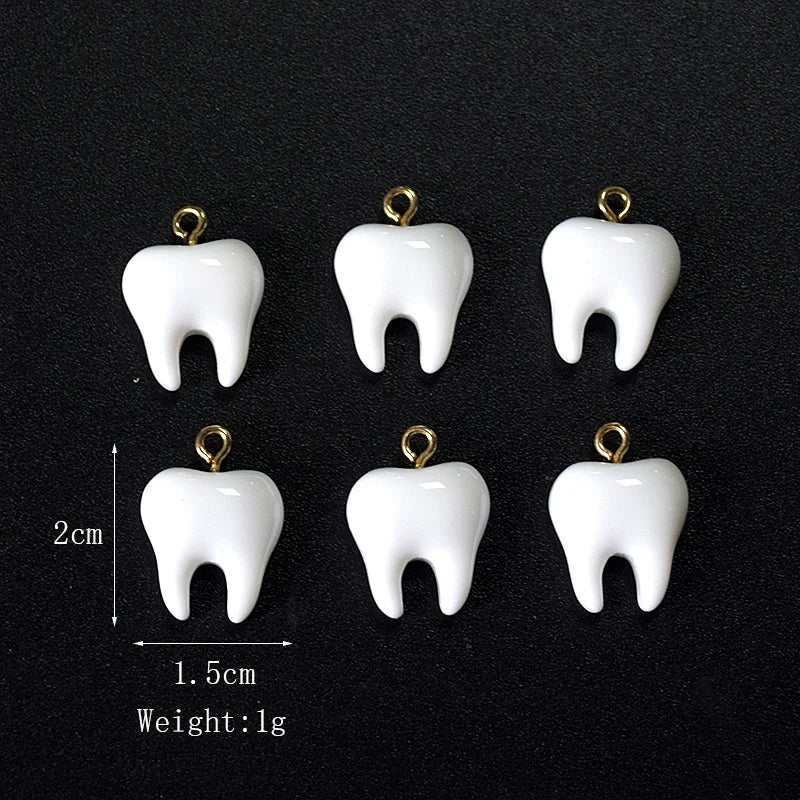 Cute Tooth Charms Resin Pendants for Jewelry Making DIY Earrings Necklaces Bracelets Craft Supplies