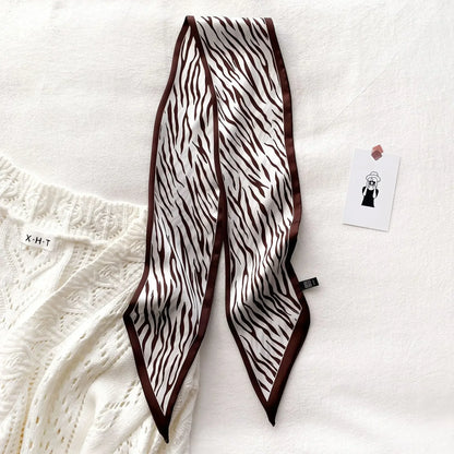 Trendy Floeiende Satijnen Zijde Haar Riem Sjaal voor Vrouwen – Stijlvolle Nekstrik, Tas Sjaal en Skinny Haarband – 2024 Collectie