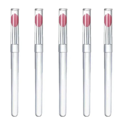 Veelzijdige Draagbare Siliconen Lippenborstel Set - 1/3/5PCS met Beschermende Hoes voor Moeiteloze Toepassing van Lippenbalsem, Lippenstift en Lipgloss!