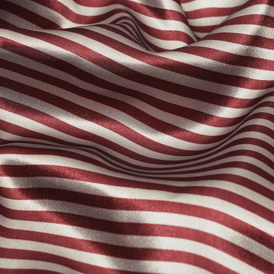 Vintage Striped Satin Fabric Polyester Silk Look Sewing Material for Pajamas Dresses DIY Clothing Packaging Fabric
