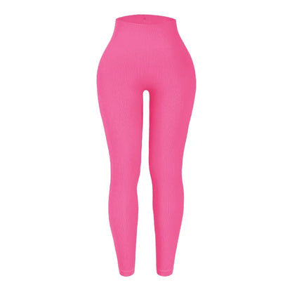 Verhoog je training met hoge taille naadloze gebreide yoga leggings voor vrouwen - stijlvol, slankmakend en perfect voor hardlopen en fitness!