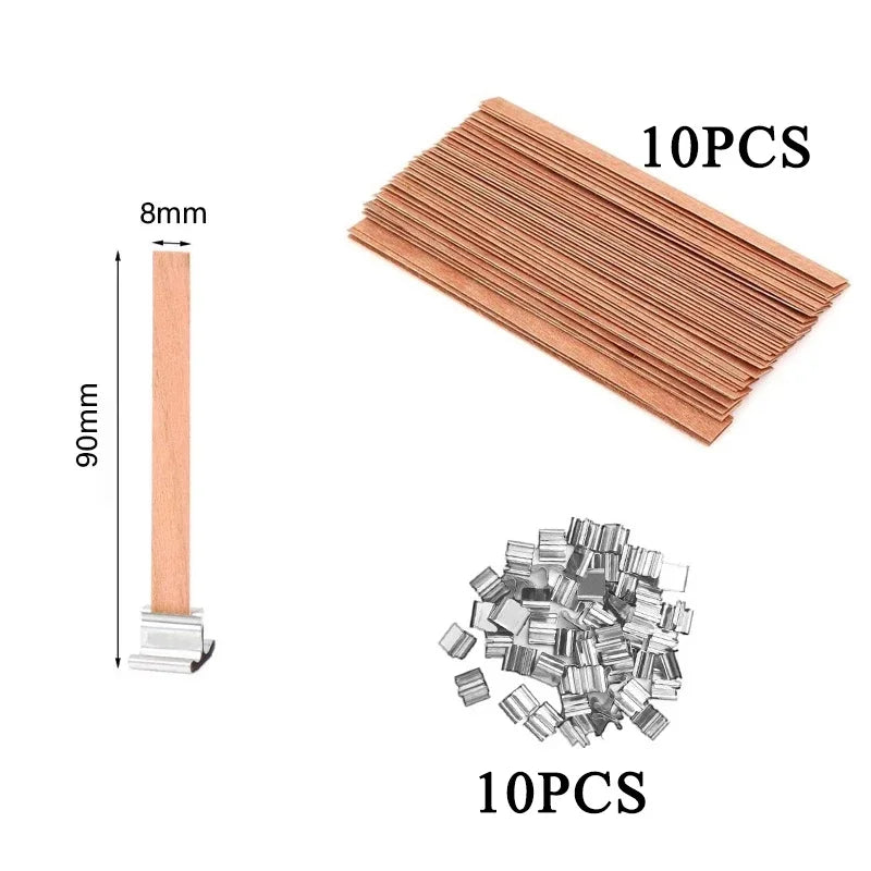 Wood Candle Wick with Clip for DIY Candles Soy Wax Supplies