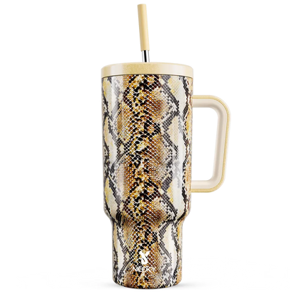 Meoky 40oz RVS Reistumbler - Stijlvolle Multi-Prints, Lekvrij Ontwerp, Perfect voor Koffie, Water en Cadeaus voor Onderweg!