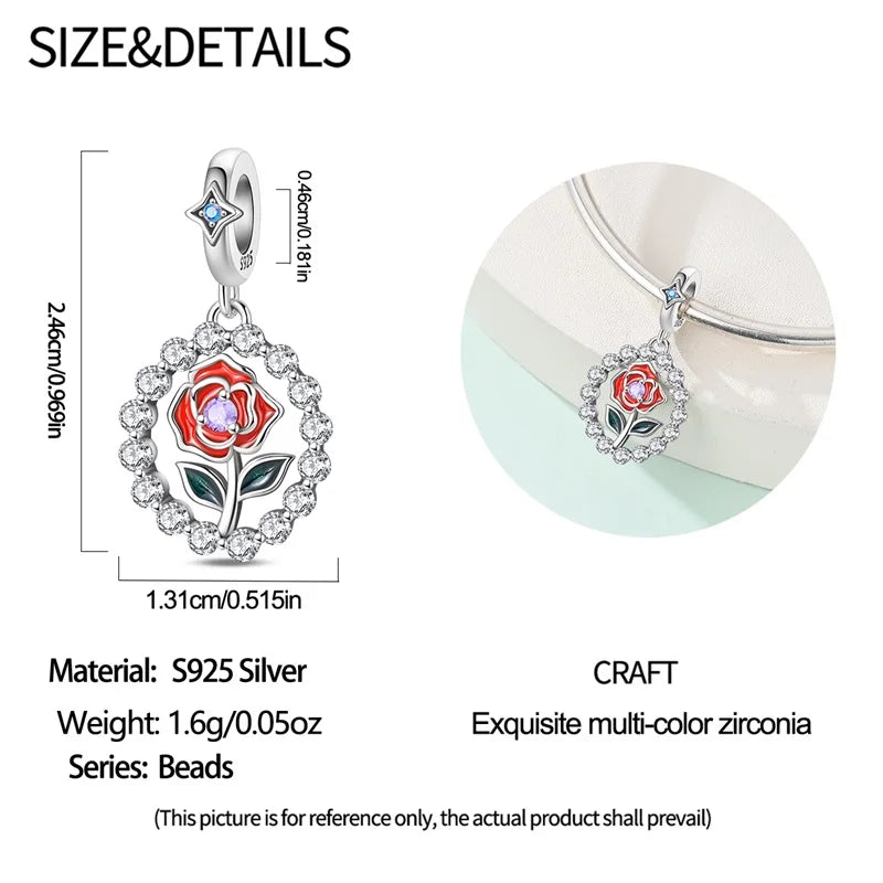 925 Sterling Silver Puzzle Charms Bead with Zircon Inlay DIY Bracelet Pendant Jewelry Making Supplies