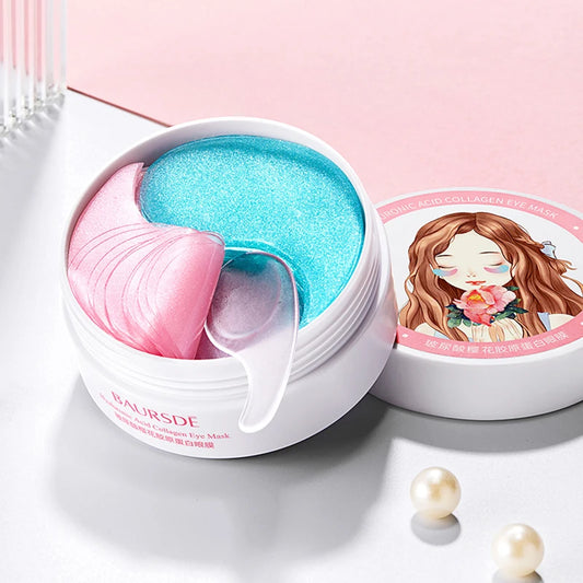 Oogmaskers met Hyaluron & Sakura – 60 stuks tegen donkere kringen & wallen