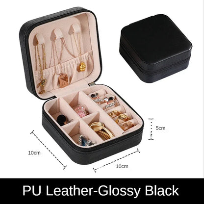 Elegante Draagbare Leren Sieraden Organiser & Reisdoos - Perfect om Je Schatten Veilig en Stylistisch te Houden!