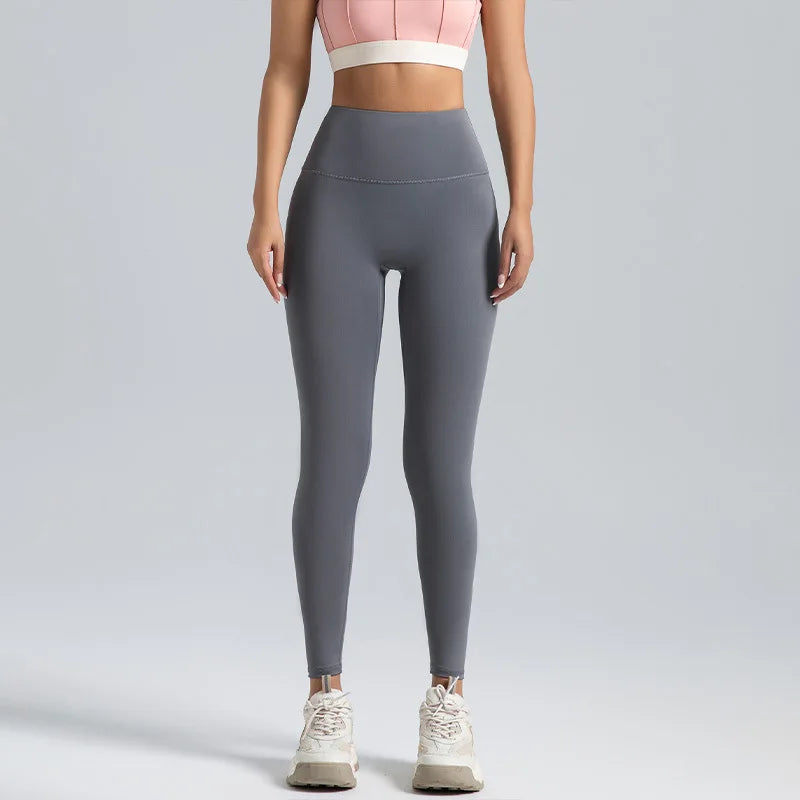 Stijlvolle Hoge Zwarte Leggings voor Vrouwen – T-Line Vrij, Heuplift, Buikcompressie, Perfect voor Yoga en Hardlopen!