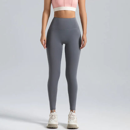 Stijlvolle Hoge Zwarte Leggings voor Vrouwen – T-Line Vrij, Heuplift, Buikcompressie, Perfect voor Yoga en Hardlopen!