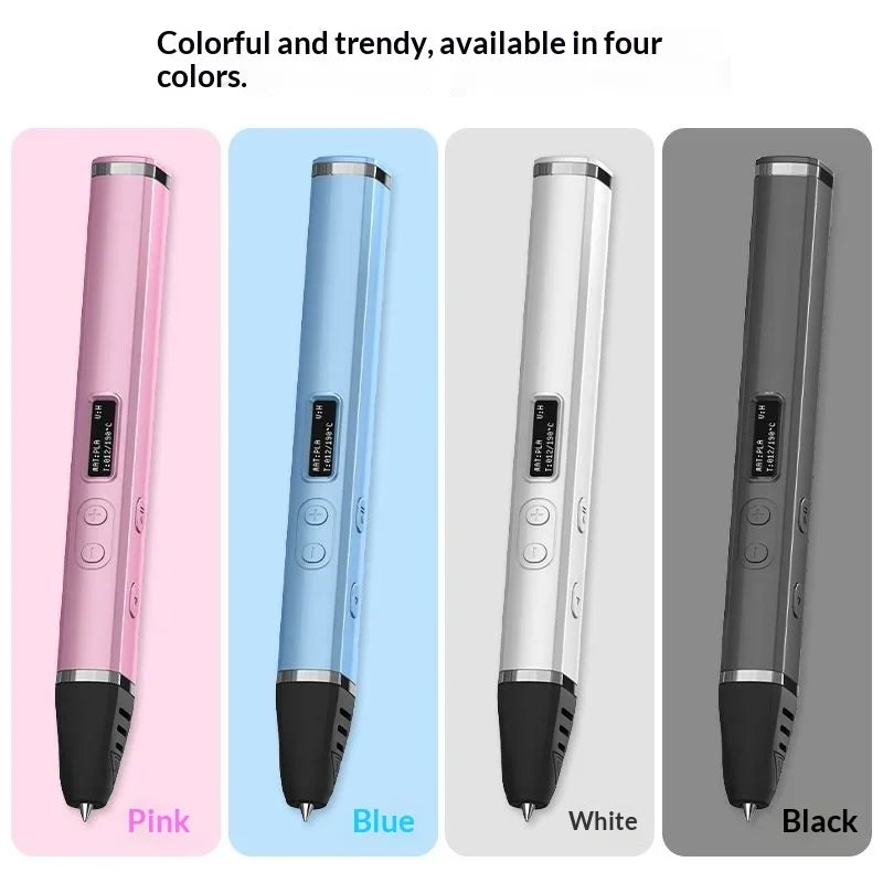 3D Printing Pen with Oled Display Temperature Control PLA ABS 1.75mm Filament 3D Doodling Pen for Kids Artists DIY Crafts