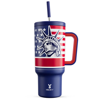 Meoky 40oz RVS Reistumbler - Stijlvolle Multi-Prints, Lekvrij Ontwerp, Perfect voor Koffie, Water en Cadeaus voor Onderweg!