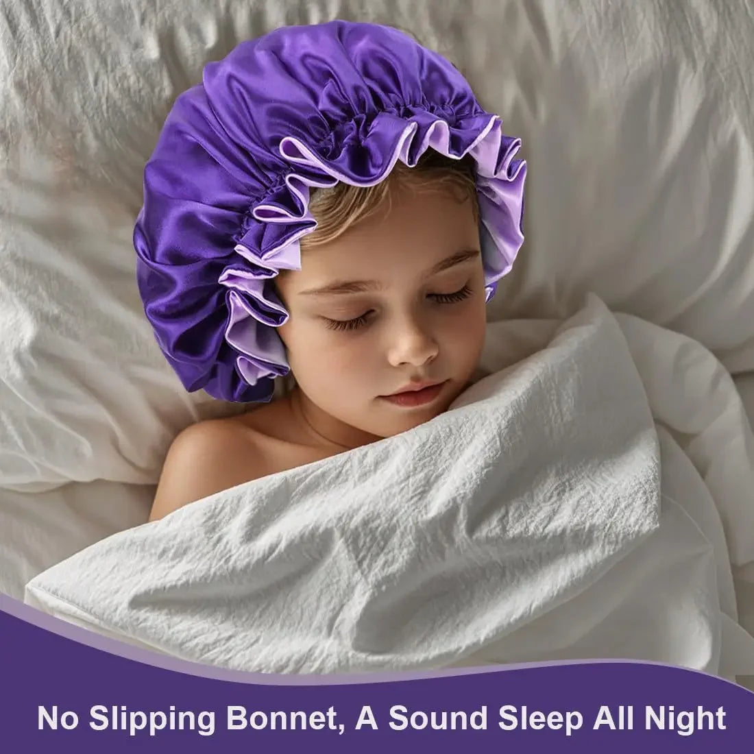 Double Layer Silk Satin Bonnet Lady Night Sleep Hats Fashion Shower Cap Head Cover for Women