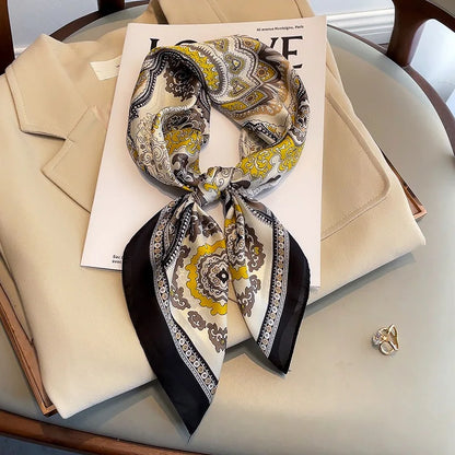 Chique 2023 Zijden Nek Sjaal met Elegante Paardenprint voor Vrouwen - Veelzijdige Vierkante Haarwraps, Foulards en Bandana Opties