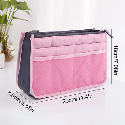 Stijlvolle Vrouwen Nylon Reis Cosmetica Organizer Tas - Vouwbaar Ontwerp met Ruime Capaciteit voor Make-up en Essentiële Items