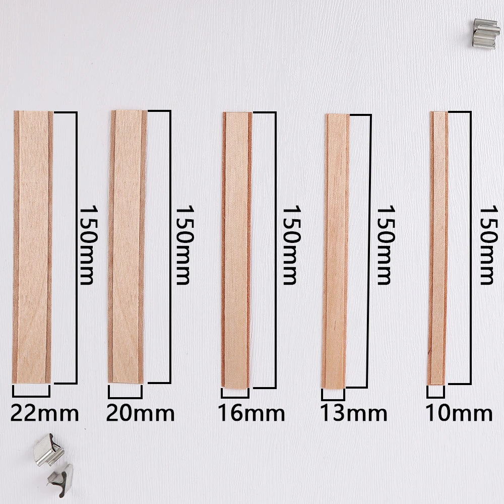 Double Layer Wooden Candle Wicks with Base for Soy Wax DIY Candle Making Supplies