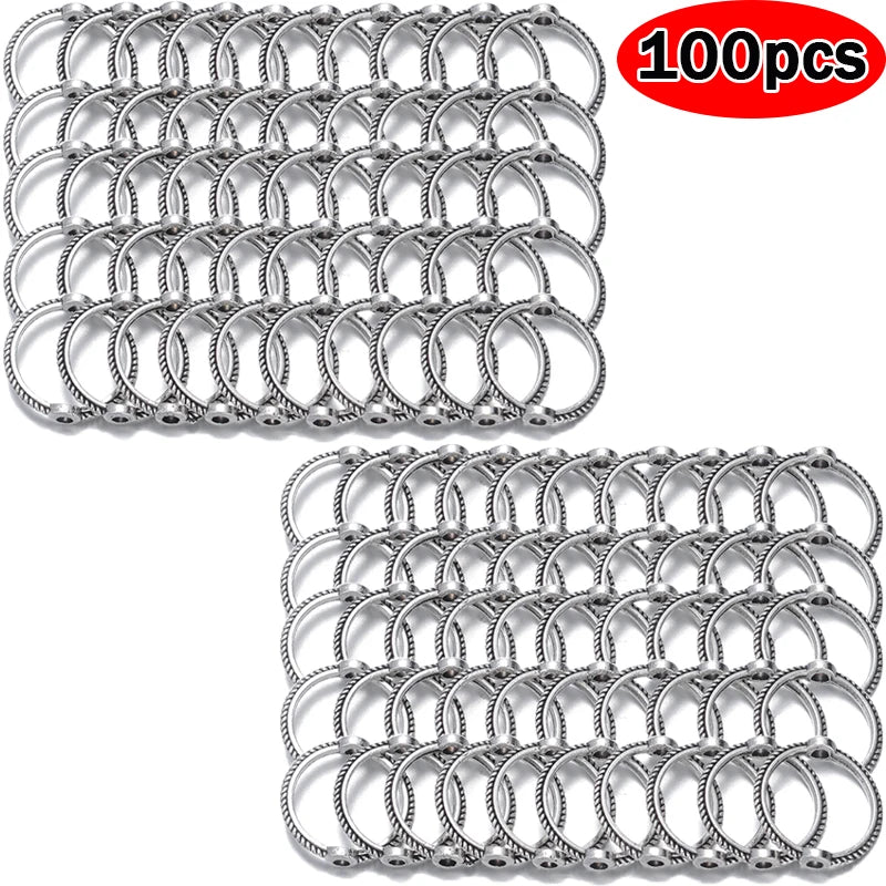 Metall Perlenfassung Ring rund 8 10 12 mm Verbinder für DIY Schmuckherstellung Bastelbedarf