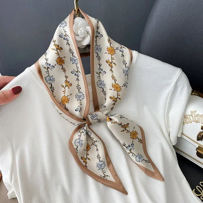 Trendy Floeiende Satijnen Zijde Haar Riem Sjaal voor Vrouwen – Stijlvolle Nekstrik, Tas Sjaal en Skinny Haarband – 2024 Collectie