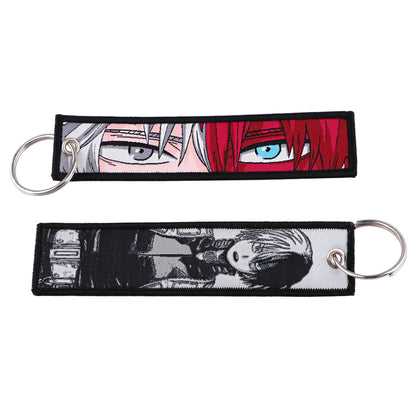 Stijlvolle Japanse Anime Geborduurde Sleutelhangers – Perfecte Sleuteltags voor Motorfietsen, Auto's en Rugzakken – Trendy Sleutelhanger Cadeaus voor Vrienden!