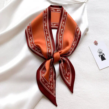 Trendy Floeiende Satijnen Zijde Haar Riem Sjaal voor Vrouwen – Stijlvolle Nekstrik, Tas Sjaal en Skinny Haarband – 2024 Collectie