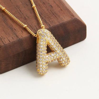 Prachtige Luxe Zirkon Kristal 26 Engelse Letters RVS Kettingen voor Vrouwen – Trendy Choker Ketting Sieraden Groothandel