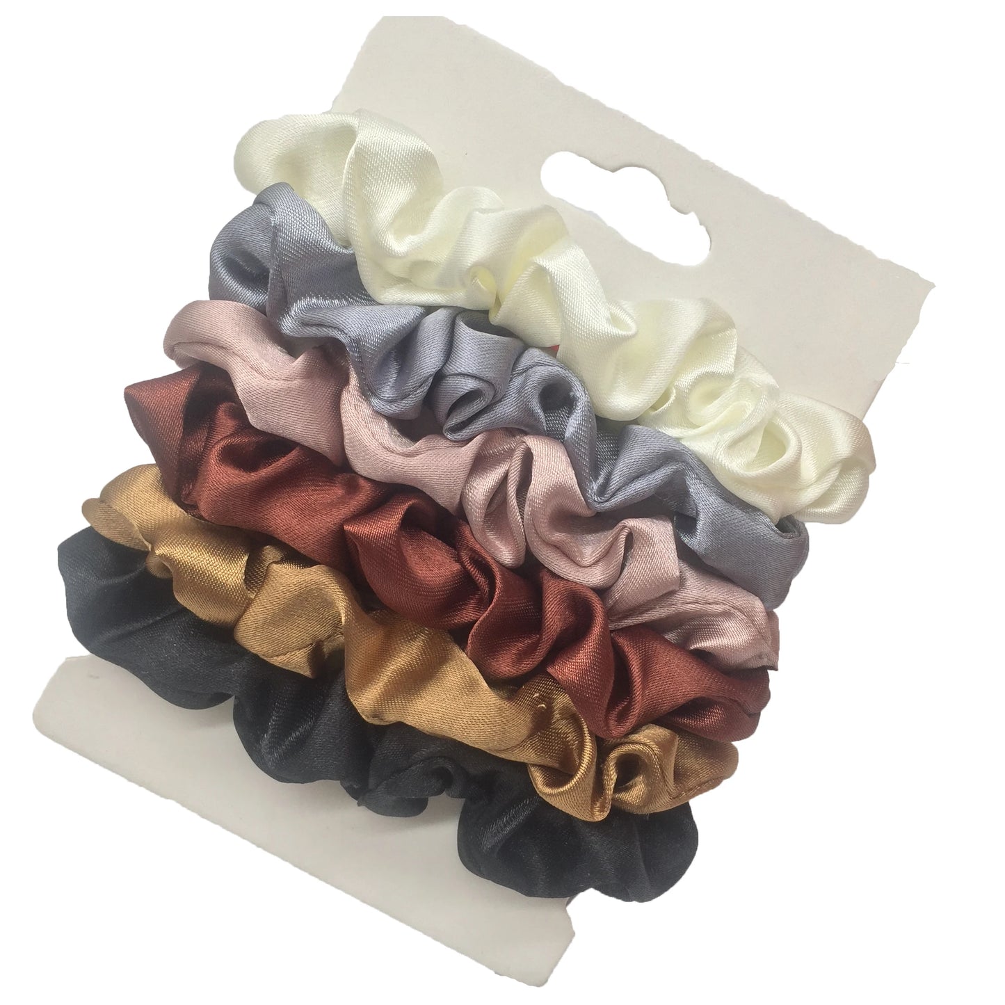 Charmante Satijnen Haarelastiekjes Set - 6 of 5 Stuks Schattige Paardenstaart Accessoires in Zwart voor Stijlvolle Vrouwen
