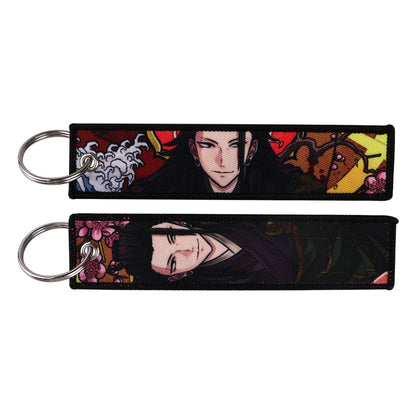 Stijlvolle Japanse Anime Geborduurde Sleutelhangers – Perfecte Sleuteltags voor Motorfietsen, Auto's en Rugzakken – Trendy Sleutelhanger Cadeaus voor Vrienden!