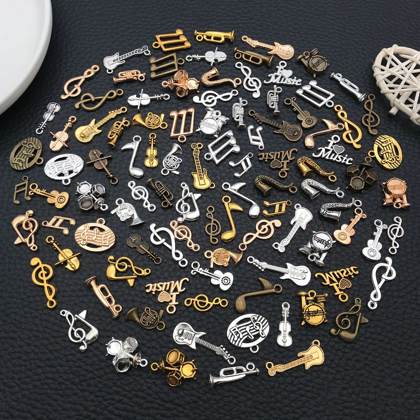 Music Charms for Jewelry Making Mixed Metal Notes Instruments DIY Earrings Necklaces Craft Supplies