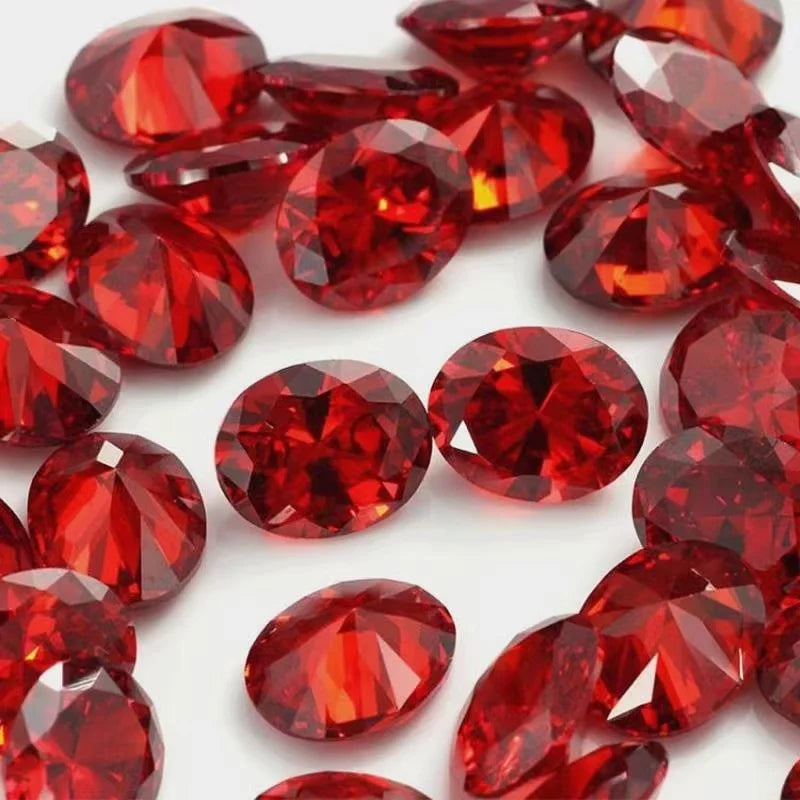 13x18mm Oval Red Garnet Loose Gemstone Brilliant Cut VVS Natural Unheated Stone for Ring Pendant Jewelry Making