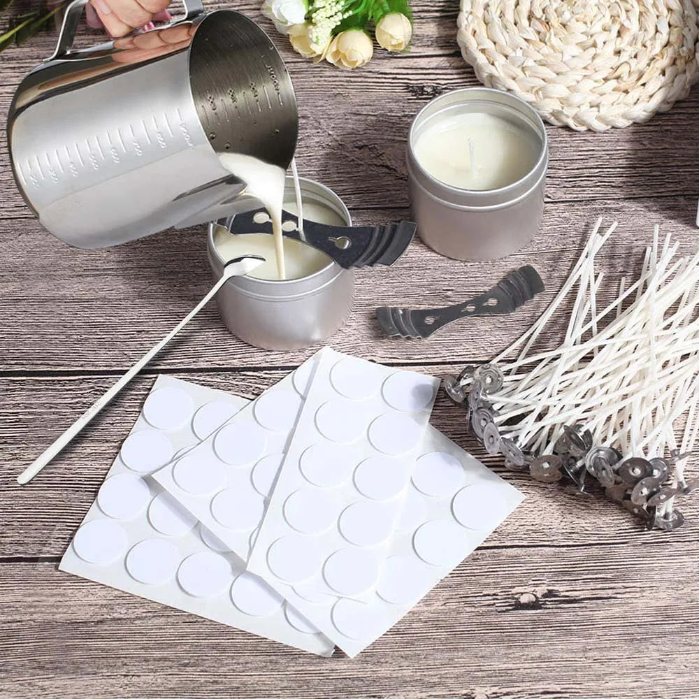 Candle Wick Sets and Kits | Pre-Tabbed Cotton Wicks, Holders and Accessories for Candle Making | Multiple Sizes