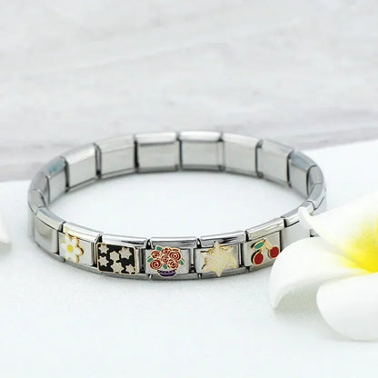 Charmante Liefde Eenhoorn & Olifant Vriendschap Bedels voor Vader - Perfect 9mm RVS Armband Sieraad Kit DJ026