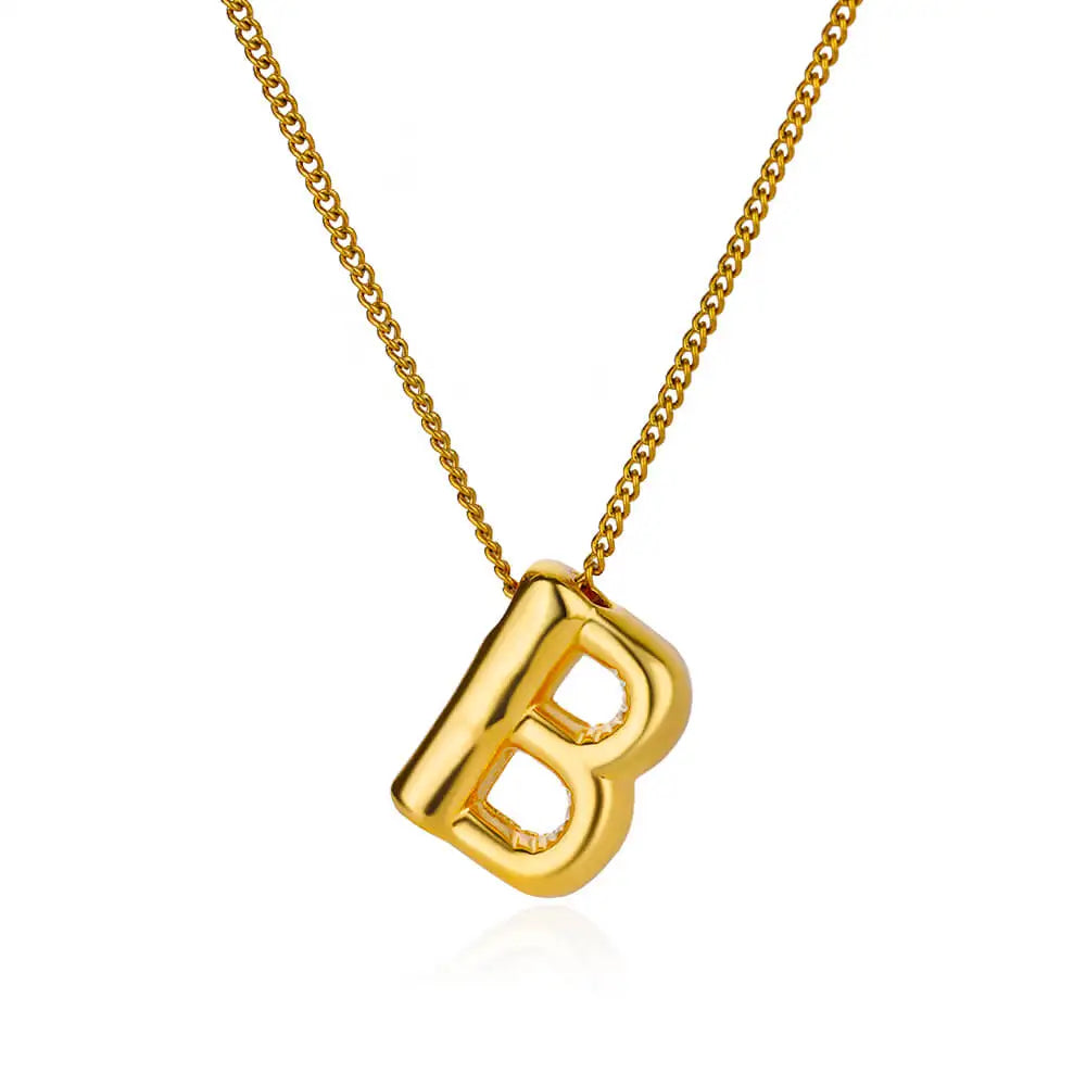 Stijlvolle Chunky Initial Hangertjes Kettingen voor Vrouwen - Gouden RVS A tot Z Bedels, Waterdichte Sieraden Perfect als Verjaardagscadeaus!