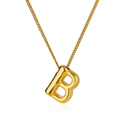 Stijlvolle Chunky Initial Hangertjes Kettingen voor Vrouwen - Gouden RVS A tot Z Bedels, Waterdichte Sieraden Perfect als Verjaardagscadeaus!
