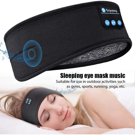 Ergonomische Bluetooth Sportkoptelefoon met Slaapmasker - Elastische Draadloze Oordopjes voor Muziek en Ontspanning