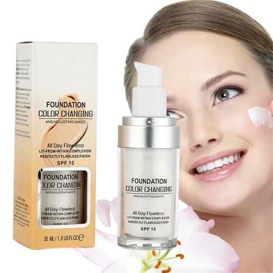 Hydraterende Waterproof Foundation voor Rijpere Huid - Kleurveranderend, Lichtgewicht en Langdurige Formule