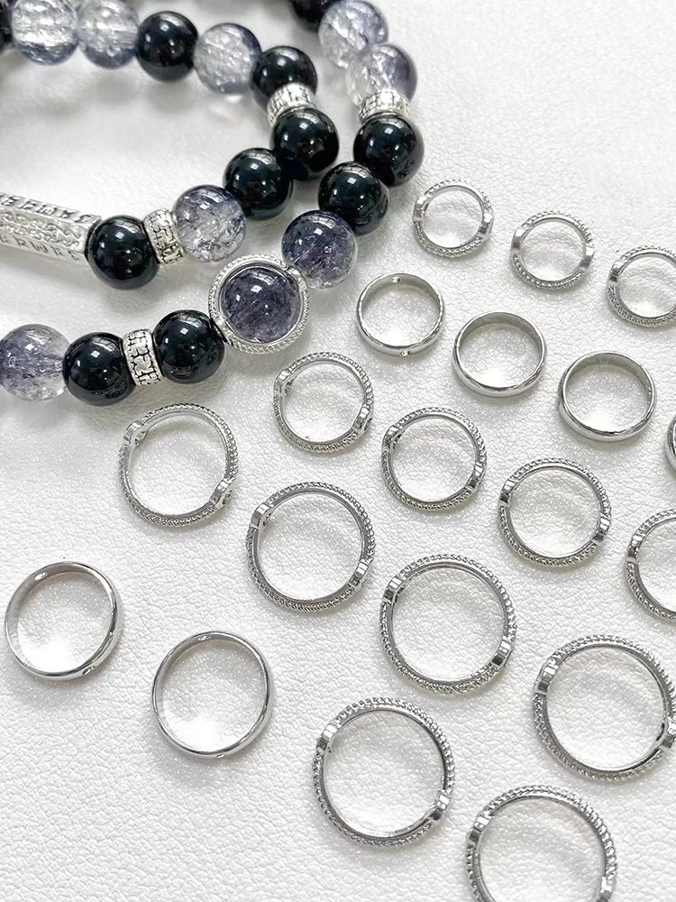 Metall Perlenfassung Ring rund 8 10 12 mm Verbinder für DIY Schmuckherstellung Bastelbedarf