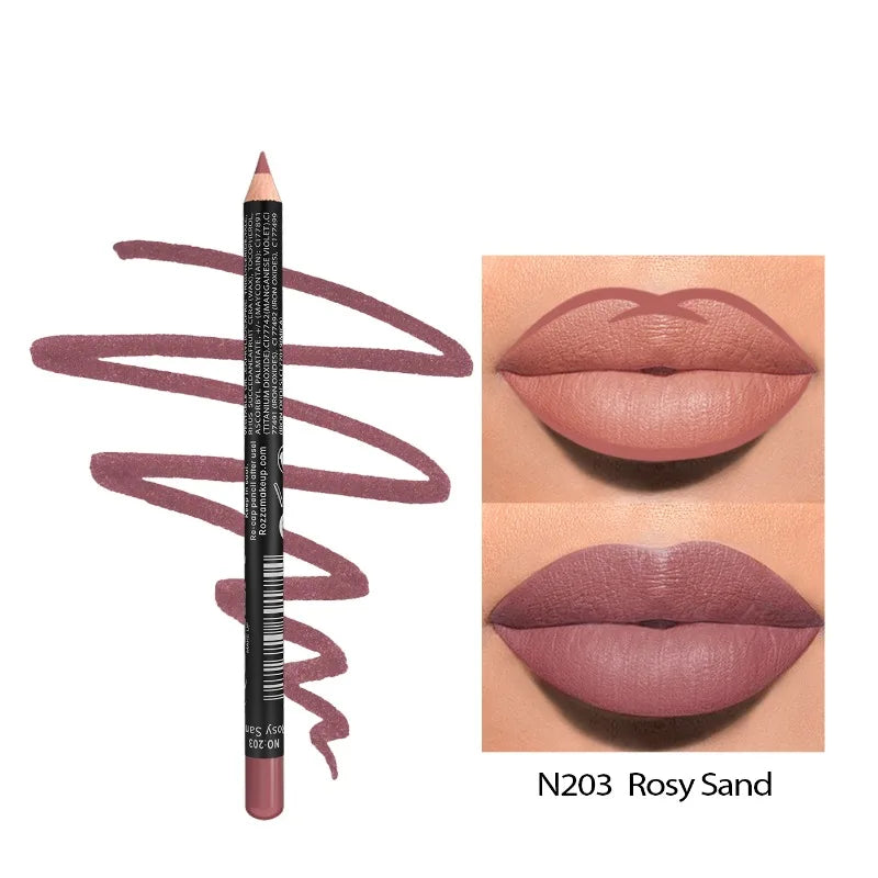 Vibrante 14-kleurige Nude Matte Lippenstift Pencil - Langdurig, Waterproof en Hoog Gepigmenteerde Lippenlijner voor Prachtige Lippenmake-up!