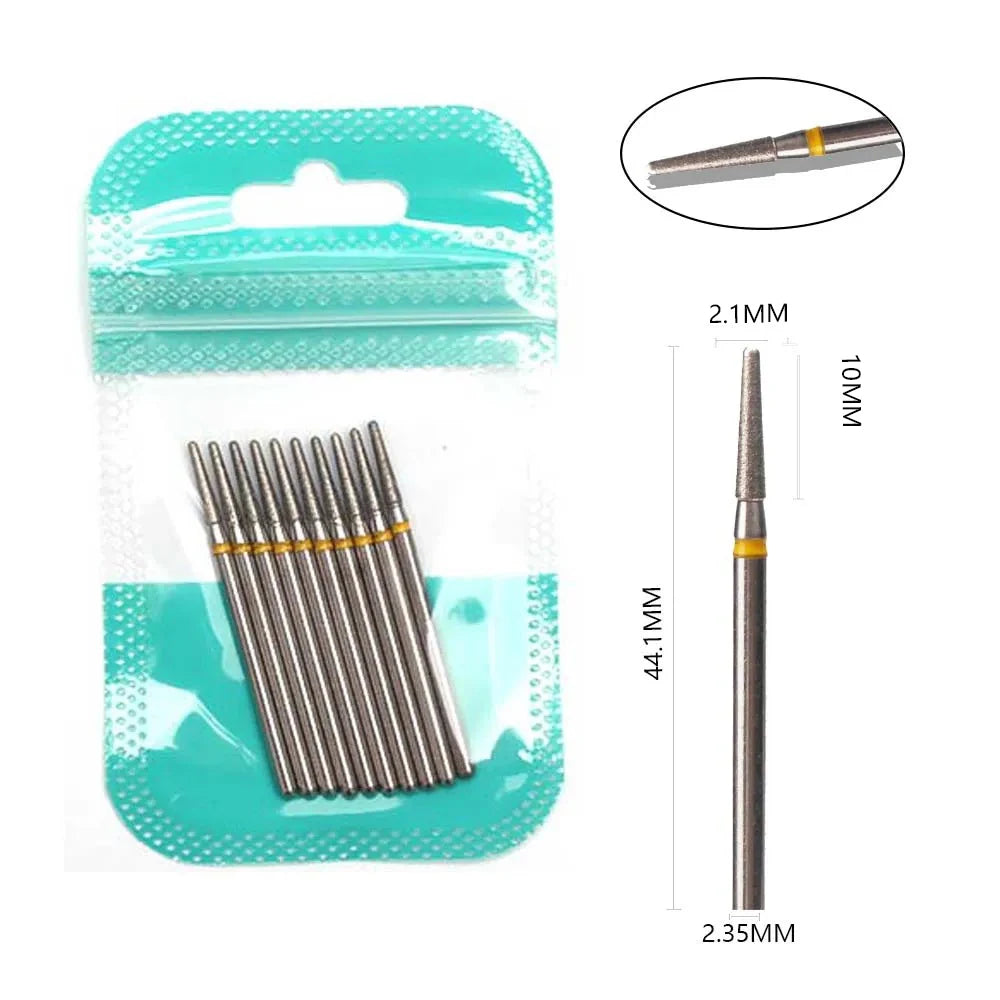 Ultimate 10-delige Diamanten Vijl Bit Set voor Perfecte Manicure & Pedicure met Elektrische Machine - Inclusief Borstel en Freesgereedschap