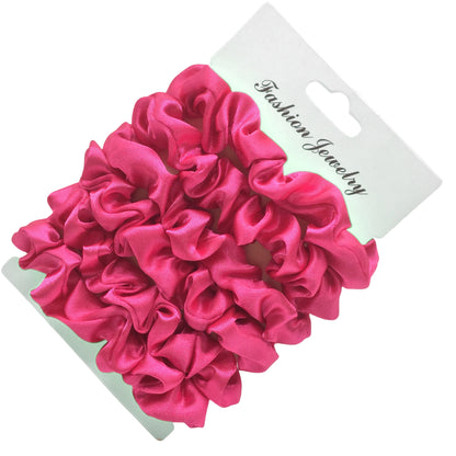 Charmante Satijnen Haarelastiekjes Set - 6 of 5 Stuks Schattige Paardenstaart Accessoires in Zwart voor Stijlvolle Vrouwen