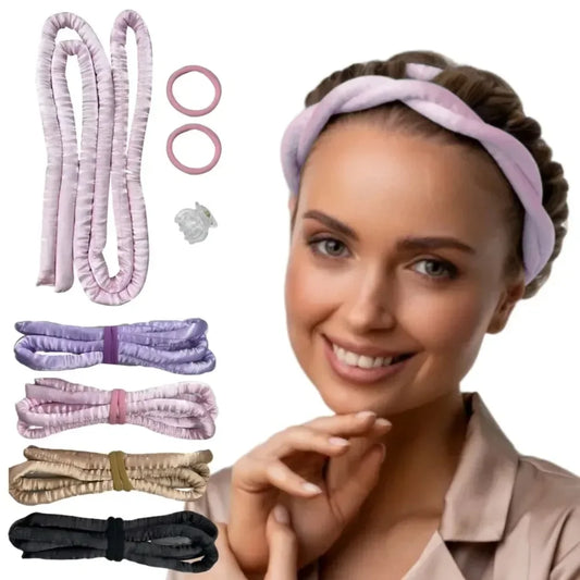 Zijden Slaap Krulband - Moeiteloze Hittevrije Haarrollers voor Beautiful Krullen!