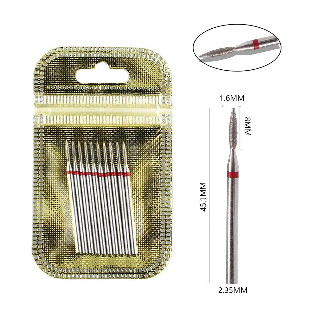 Ultimate 10-delige Diamanten Vijl Bit Set voor Perfecte Manicure & Pedicure met Elektrische Machine - Inclusief Borstel en Freesgereedschap